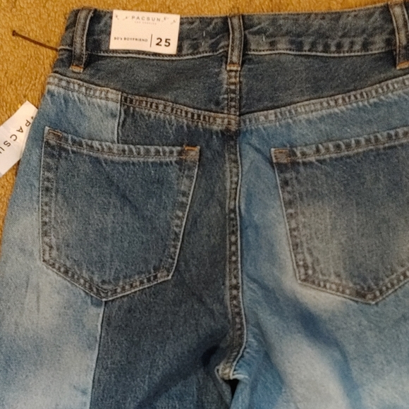Pacsun'90s boyfriend Patchwork jeans SZ.25 NWT - Picture 8 of 10